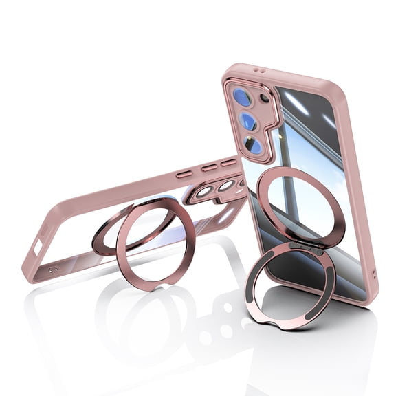 Allytechgroup Samsung Galaxy S24 Plus Case with Camera Lens Protector, Rugged Shockproof Kickstand Bumper Ring Holder Slim Fit Drop Proof Phone Case for Samsung Galaxy A26 5G, Pink