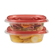 Rubbermaid TakeAlongs Square Food Storage Containers, 2.9 Cup, Tint Chili, 2 Count