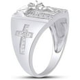 thumbnail image 2 of Crucifix Jesus Christ Cross Men's Band Ring In 14k White Gold Over 925 Sterling Silver Men Jewelry, 2 of 2