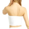 thumbnail image 4 of Seamless Spandex Bandeau Bra Cropped Tube Top Strapless Layering Tank Yoga White, 4 of 6