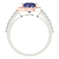 thumbnail image 4 of 1.86 ct Round Cut Simulated Tanzanite Solitaire with Simulated Diamond Accents 18K White/Rose Gold Womens Engagement Ring, 4 of 5