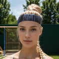 thumbnail image 2 of Unique Bargains 1 Pc Tie-Dye Headband for Yoga Black Blue, 2 of 6