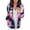 Blue, variant on Floenr Women's Plus Size Tops,Women Bomber Jacket Thin Summer Top Transitioned Coat Zip StandUp Collar Outwear