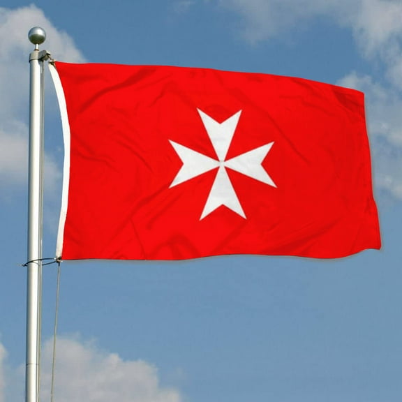 mokarier Military Order Malta Flag Banner Outdoor Indoor Decoration Flag 3x5Feet Double Stitched Polyester with Brass Grommets