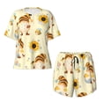thumbnail image 4 of Picia Watercolor Bee Honey Honeycomb Bee Pajamas Sets for Women Soft Short-Sleeved Pjs with Lounge Shorts Two Piece Sleepwear-X-Large, 4 of 9