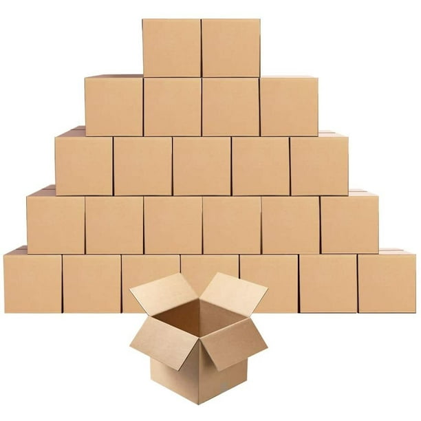 PHAREGE 25 Pack 5x5x5 Shipping Boxes ,Corrugated Cardboard Box for