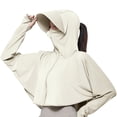 thumbnail image 3 of Women's UPF 50+ UV Sun Protection Jacket, Long Sleeve Cooling Shirt with Thumb Holes & Hood, Lightweight Breathable Performance Hoodie for Hiking, Travel, Gardening, 3 of 4