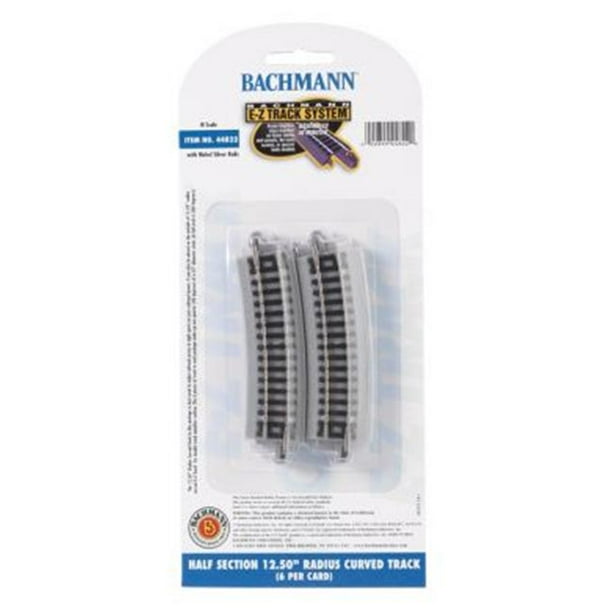 Bachmann N Scale Train EZ Track System Nickel Silver/Gray Half Section