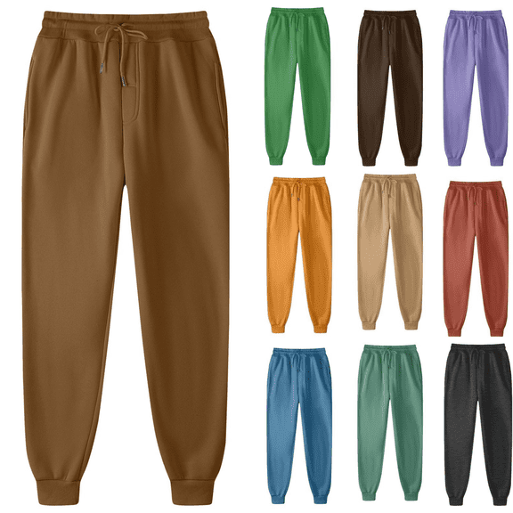 Jinhomg Baggy Sweatpants for Women Active Fleece Jogger Sweatpants Drawstring Casual Athletic Sweat Pants Fall Fashion Winter Clothes Coffee,S