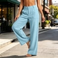thumbnail image 3 of Womens Wide Leg Pants with Pockets New Women’s Button High Waist Long Pants Wide Leg Casual Trousers with Pockets Relaxed Fits Versatile Daily Pants with Pockets, 3 of 6
