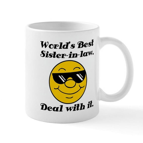 CafePress - World's Best Sister In Law Humor Mug - 11 oz Ceramic Mug - Novelty Coffee Tea Cup