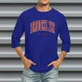 thumbnail image 2 of T-shirts Chemises pour Hommes Manches 3/4 Col Rond Confortable Couleur Dégradée Ajusté Bleu Hauts d'Automne Taille g, 2 of 4