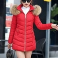thumbnail image 2 of Women's Solid Color Quilted Puffer Jacket Winter Coats For Women Fashion Mid Length Padded Bubble Coat, 2 of 5