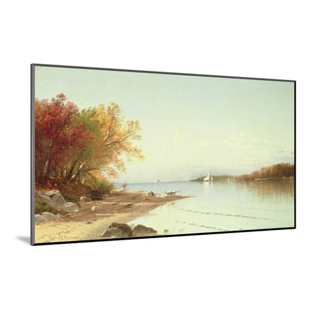 Narragansett Bay Rhode Island - Narragansett Bay, Autumn, Rhode Island Wood Mounted Print Wall Art By Alfred Thompson Bricher
