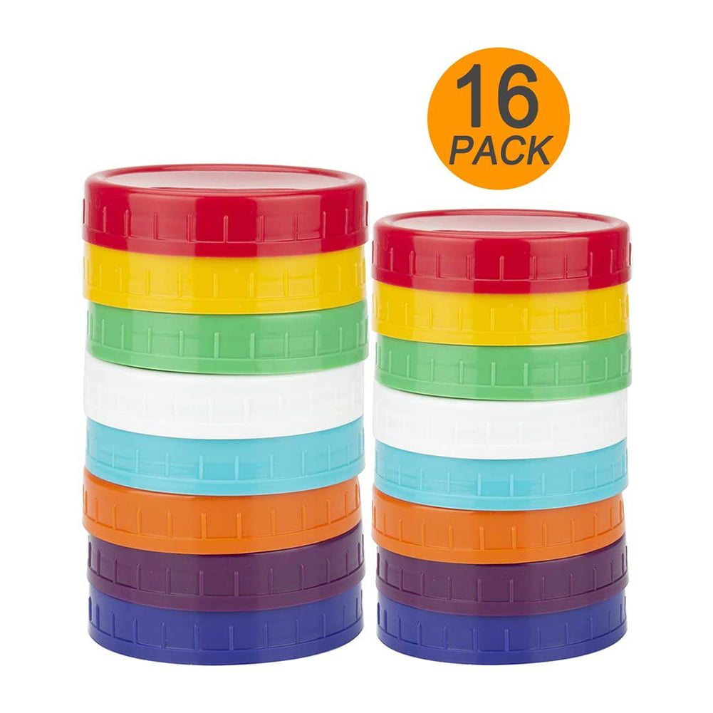 Mason Jar Lids Wide Mouth Round Colored Plastic Lid for