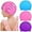 Pink, Light Blue, Purple, variant on 3 Pieces Kids Swim Caps for Long Hair Silicone Swimming Cap for Girls Boys Kids Teens with Long Curly Hair Braids Dreadlocks Large Waterproof Swim Hat