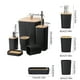 thumbnail image 3 of Set de accesorios de baño de 6 piezas | El juego de baño de plástico moderno incluye dispensador de jabón, soporte para cepillos de dientes, vaso, cubo de basura, cepillo de inodoro – blanco, gris, 3 of 6