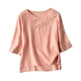 thumbnail image 4 of Active Tops Women Casual Tees Running Shirts Women Long Sleeves Apparel T Women T Shirt Summer Women Thin Long Sleeve Shirt Long Sleeve Compression Shirt Women Loose Fit Workout Pink XL, 4 of 4
