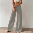 thumbnail image 4 of Tnhcen Women's High Waisted Wide Leg Pants with Pockets, 95% Polyester 5% Spandex Elastic Waist Palazzo Trousers, Casual Dance & Lounge Pants for Women S-2XL, 4 of 8
