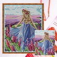 thumbnail image 1 of Hilo Algodón Bordado Parcial Punto Cruz Niña Lavanda Contada 11CT 36x44cm, 1 of 9