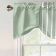 thumbnail image 4 of Sage Green White Stripe Tie Up Valance Curtains for Windows, Kitchen Curtains Window Treatments, Modern Rustic Vertical Striped Short Window Shades Valances for Bedroom Bathroom Cafe 42"x18", 4 of 8