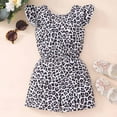 thumbnail image 2 of MIXUE Toddler Girls Jumpsuits & Rompers Leopard print Flutter Sleeve Casual Dresses Bodysuits Outwear,Gray,2-3 Years, 2 of 8