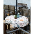 thumbnail image 2 of Boanket Outdoor Tablecloth with Umbrella Hole for Patio/Picnic/Party/Camping, Botanical Flower Waterproof Table Cloth Round Cover Washable, Country Farm Butterfly Spring Plant (Dia 60"), 2 of 7