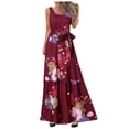thumbnail image 1 of Robe Mode Femme Col Rond Manches Courtes Ample Mi-Mollet Robe Longue, 1 of 4