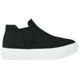 thumbnail image 2 of Soda Flat Women Chelsea Shoes Slip On Canvas Casual High Top Hidden Platform Sneakers White Sole Flatform Cushion Foam WOODS-S Black 5.5, 2 of 3