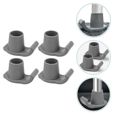 LEDMOMO 4Pcs Walker Replacement Ski Glides TPR Grey Anti-slip Accessories for Walker