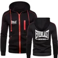 thumbnail image 4 of Nuevo EVERLAST, ropa deportiva de otoño e invierno para hombre, Sudadera con capucha sencilla a la moda con cremallera, chaqueta lisa, ropa deportiva estampada para hombre, top informal cálido, 4 of 5