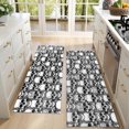 thumbnail image 4 of Kitchen Rugs Sets Of 2,Black White Skull Stack Pattern Anti Fatigue Kitchen Mat Rugs Non Slip Washable,Decorative Kitchen Floor Mats for Kitchen,Sink,Laundry,17"X47", 4 of 5