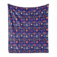 thumbnail image 1 of Abstract Soft Flannel Fleece Throw Blanket, Colorful Ornamental Flowers in Upside down Position Scandinavian Style Artwork, Cozy Plush for Indoor and Outdoor Use, 50" x 70", Multicolor, by Ambesonne, 1 of 6