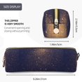 thumbnail image 3 of Fotbe Gold Black Glitter Estuche para Lápices de Cuero con Estampado, Estuche con Cremallera Resistente, Organizador Compacto y Elegante para Papelería, 3 of 7