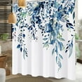 thumbnail image 3 of Shower Curtain Blue Eucalyptus Shower Curtains for Bathroom, Watercolor Leaf Shower Curtain Sets Waterproof Plant Shower Curtain Leaves Fabric Cloth Bathroom Curtains 72x72 inch with Hooks, 3 of 6