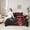 Red Black, variant on Manfei Japanese Style Bedding Comforter Set 7 Pieces for Girls Women, Ocean Wave Queen Bedding Sets, Chic Cherry Blossoms Queen Sheet Sets, Super Cozy Room Decor