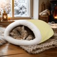 thumbnail image 2 of Cat Winter Sleeping Bag Soft Plush Large Self Warming Bed Cave, Warm Pet Mat Sack for Indoor Cats Small Dogs, Washable Cozy Snuggle Pouch, 2 of 5