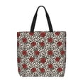 thumbnail image 1 of Disketp Leopard Print Rose Bolsa Tote de Lona para Mujer, Bolso de Hombro y Cruzado con Cierre de Cremallera, 1 of 7