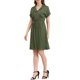 thumbnail image 1 of INSPIRE CHIC Vestido de Camisa con Cuello Notched para Mujeres para Trabajar, con Cintura Elástica y Bolsillos, L Verde Ejército, 1 of 6