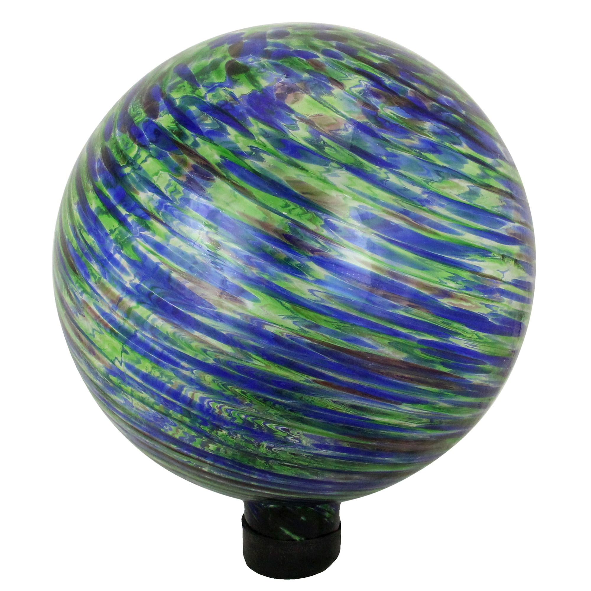 10" Green and Blue Swirl Designed Outdoor Garden Gazing Ball Walmart