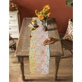 thumbnail image 5 of Table Runner Dresser Scarves 72 Inch Long, Watercolor Flowers and Leaves Linen Dining Table Runners Floral Plant on Pink and Yellow Tabletop Scarf for Wedding Holiday Party Kitchen, 5 of 7