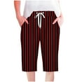 thumbnail image 2 of Puntoco Pantalones cortos de verano para mujer, moda 2024, pantalones cortos para mujer, pantalones casuales, pierna recta, cordón, cintura elástica, pantalones sueltos y cómodos con bolsillos, 2 of 5