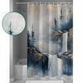 thumbnail image 3 of Extra Long Shower Curtain 72x96 Inch, Navy Blue Mountain Shower Curtain Waterproof Bathroom Decor Vintage Abstract Art Fabric Bath Curtain Set Accessories with Hooks, 3 of 6