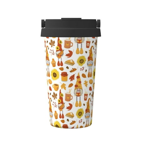 

Junzan Autumn Harvest Gnomes for Stainless Steel Vacuum Insulated Tumbler - Reusable Insulated Cold Brew Iced Coffee Cup Thermos -Gifts for Women Men Him Her