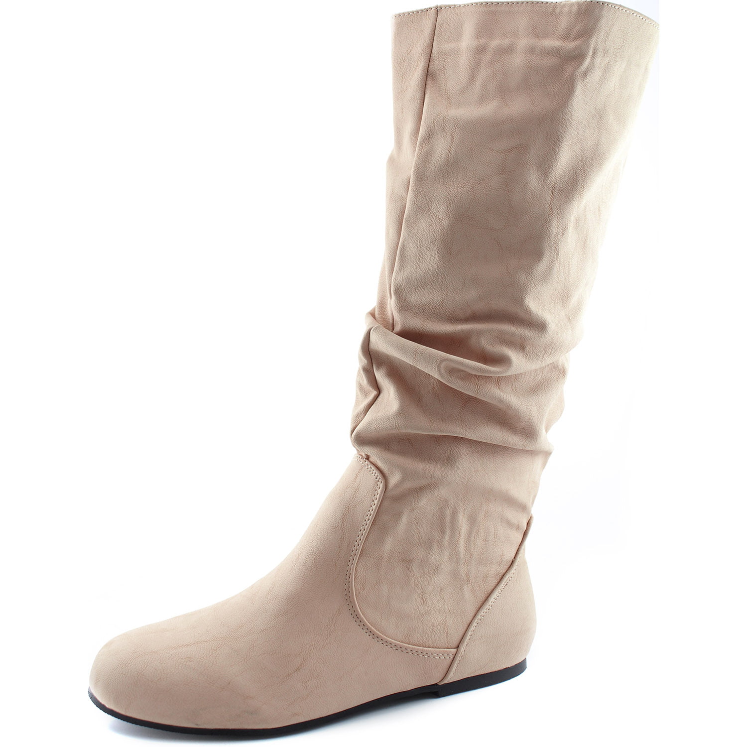 NEW Women's Winter Low Flat Heel Zipper Buckle Strap Mid-Calf Boots Size 5.5-10 
