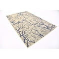 thumbnail image 2 of Unique Loom Botanical Collection Abstract Pictorial Transitional Indoor and Outdoor Flatweave Area Rug, 5 x 8 Feet, Beige/Navy Blue, 2 of 2
