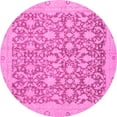 thumbnail image 1 of Ahgly Company Indoor Round Oriental Pink Traditional Area Rugs, 3' Round, 1 of 4