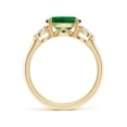 thumbnail image 2 of ANGARA Lab Grown 1.5 Ct East-West Oval Emerald Side Stone Engagement Ring for Women in 14K Yellow Gold (Size-9x7mm) | May Birthstone, Anniversary, Jewelry Gift for Women | Lab-Grown Emerald Ring, 2 of 9