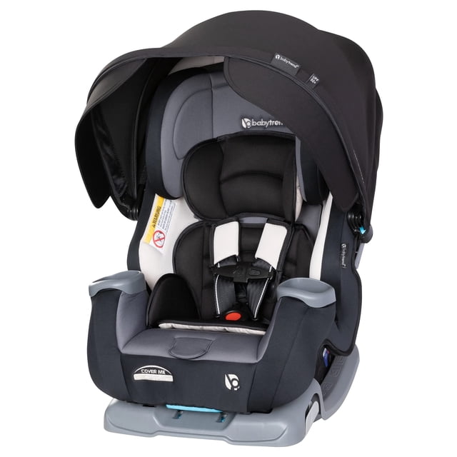 Baby Trend Cover Me Asiento de coche convertible ajustable 4 en 1 para niños pequeños con 2 portavasos y dosel extraíble para protección solar, color caqui moderno