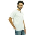 thumbnail image 5 of Atasi Men's Casual Short Kurta Indian Tunic V-Neck Cotton Top-Small, 5 of 9